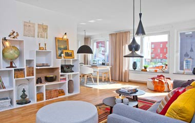 雙色布置法一居室公寓