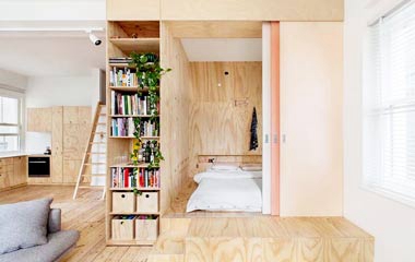 淺色系原木風(fēng)開放式一居室小戶型 舒適溫馨