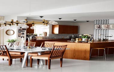 廚房和餐廳一體化裝修設計效果圖