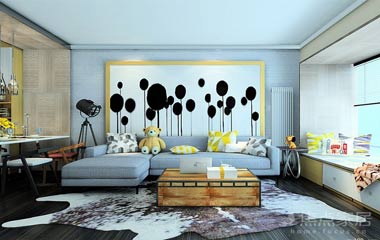 簡約客廳裝修的風格，材質