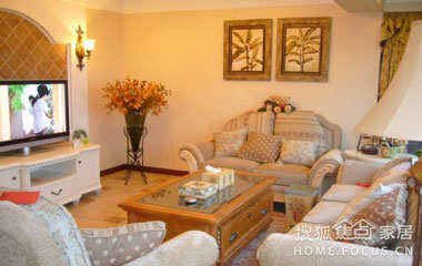 田園風格裝修樣板房 客廳裝修效果圖欣賞