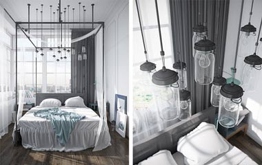 俄羅斯都市簡約風一居室公寓 實用方便的設計