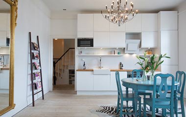 輕復(fù)古簡(jiǎn)歐風(fēng)格一居室公寓 清清爽爽過夏天