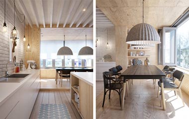 開放式低彩度公寓 放松舒適的居住空間