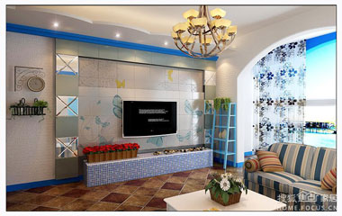 田園風客廳電視背景墻