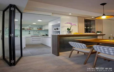 廚房裝修|廚房與餐廳之間除了推拉門還能做什么