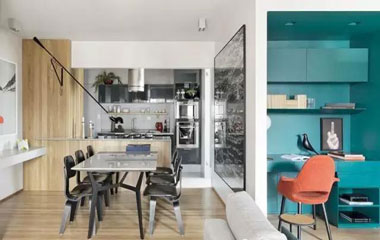 清新簡(jiǎn)約，白色公寓內(nèi)的一抹藍(lán)綠風(fēng)景