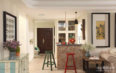 入戶吧臺做隔斷,這個婚房設計真的很強大!