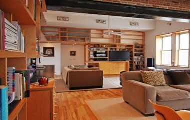 紅磚墻與系統壁柜 紐約現代家居設計