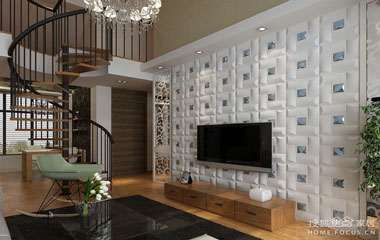 電視背景墻都這么的漂亮了,客廳還會差嗎?