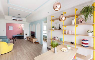 86平方米馬卡龍色三居 處處讓人感到夏日甜蜜