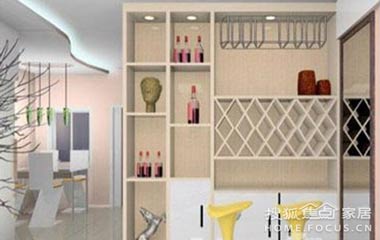 酒柜做隔斷 呈現出一個不同于時代的美好感覺