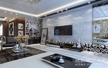 “高大上”完美設計 大理石背景墻體驗尊貴客廳