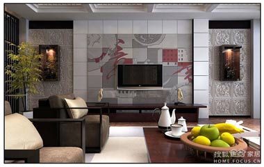 電視背景墻設計原則	簡單實用為主
